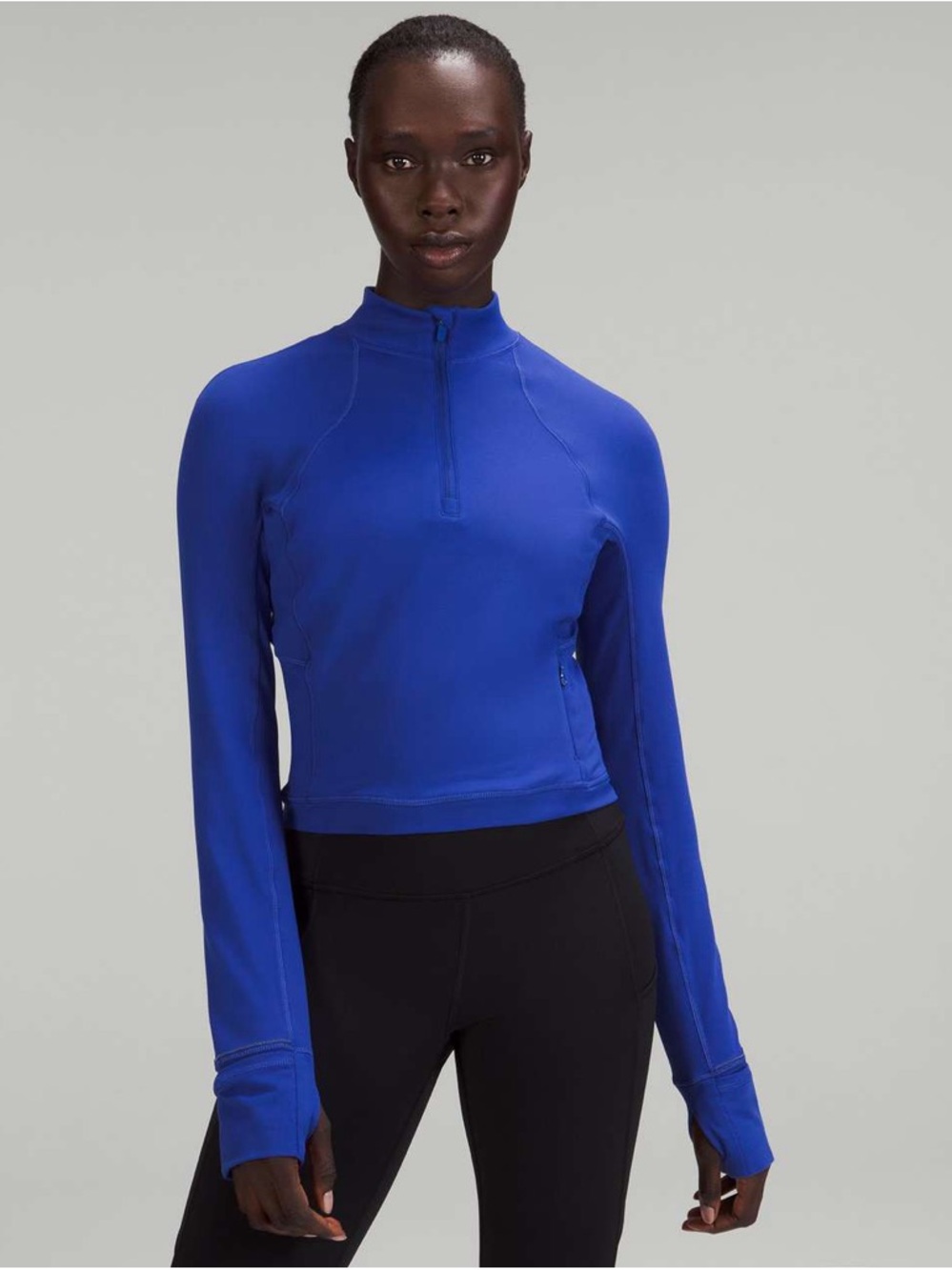 Lululemon Its Rulu Run Cropped Half Zip in Psychic